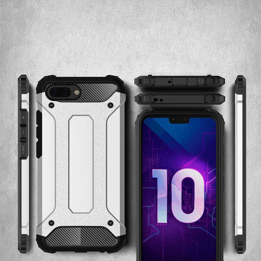 Huawei Honor 10 Kılıf Armor Köşe Korumalı Çift Katman Tank Zırh Kapak (CRASH) Rose Gold