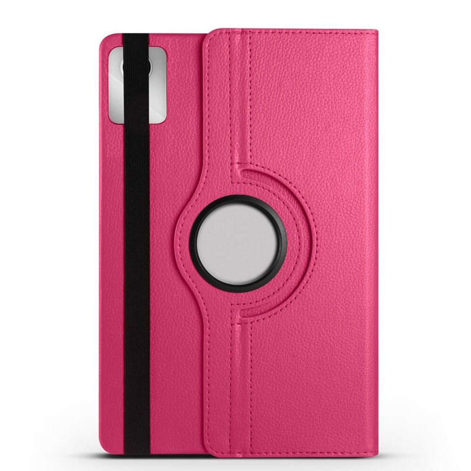 Lenovo M11 TB-330FU Dönebilen Standlı 360 Tam Korumalı Tablet KIlıf (D-T) Pembe Koyu