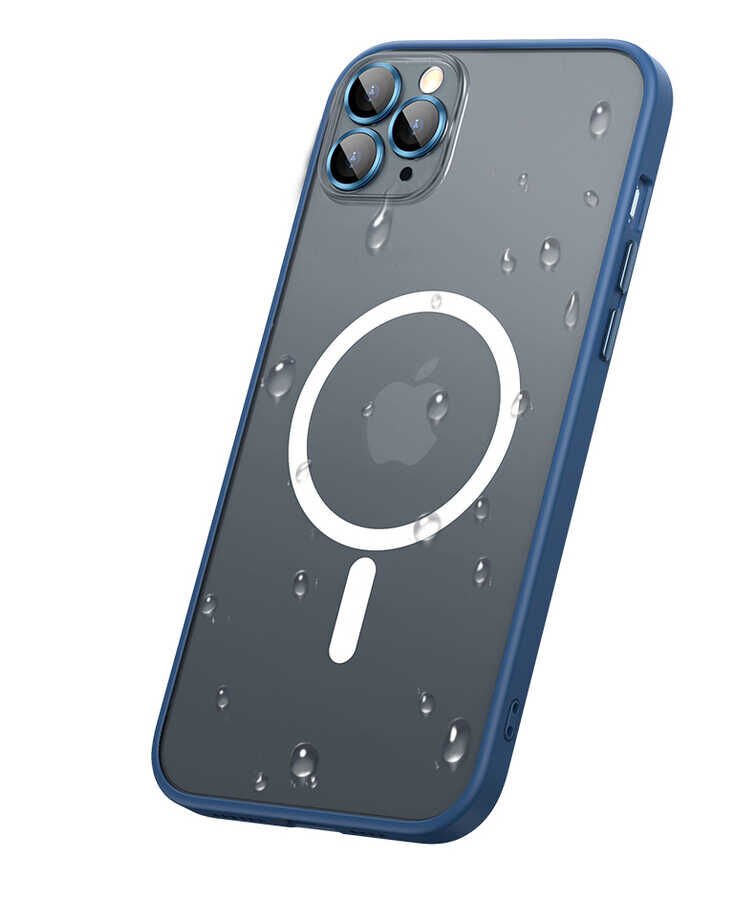Apple  iPhone 13 Pro Max Kılıf Lens Koruyuculu Tacsafe Destekli Kenarları Renkli Mat  Kapak (MOKKA) Siyah