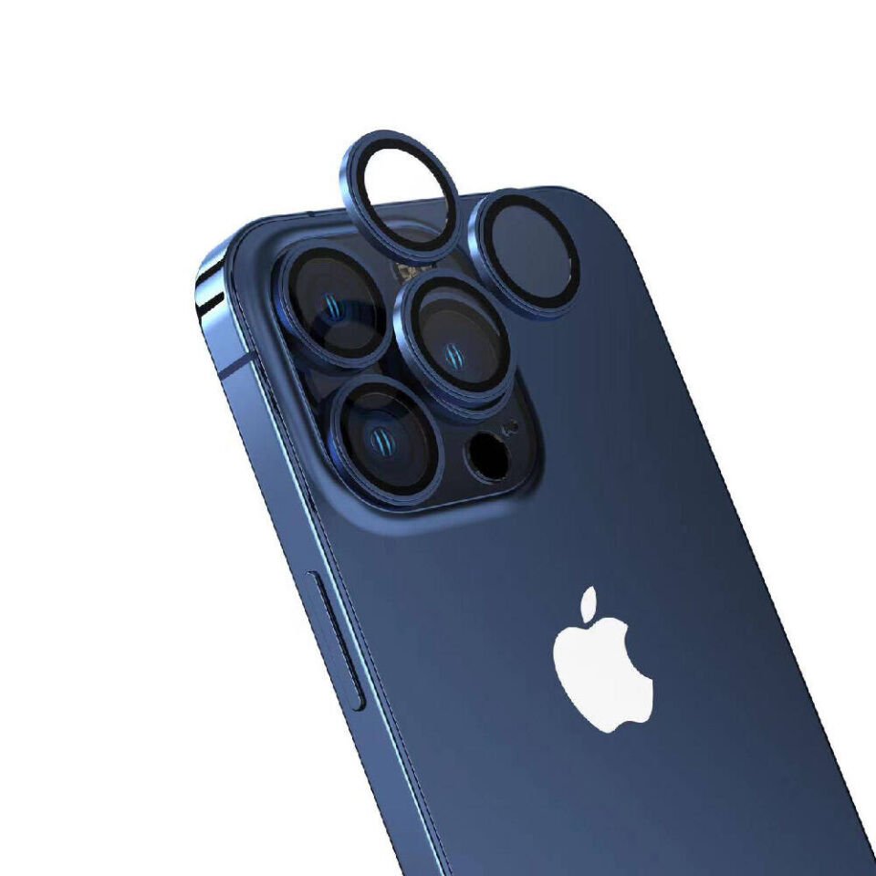 Apple iPhone 15 Pro Max Kamera Lens Koruyucu Kolay Takma Aparatlı Ultra Korumalı (CL-15) Midnight