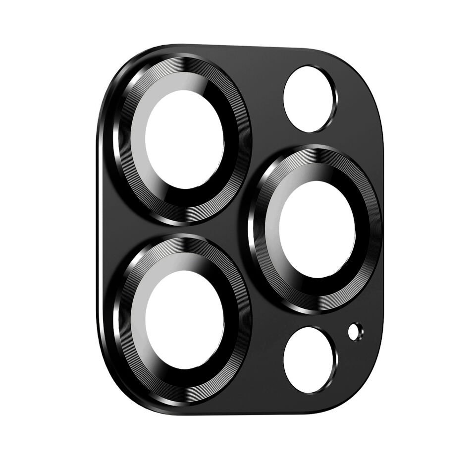 Apple iPhone 14 Pro Kamera Lens Koruyucu Kolay Takma Aparatlı Metal Malzemeli (CL-03) Siyah