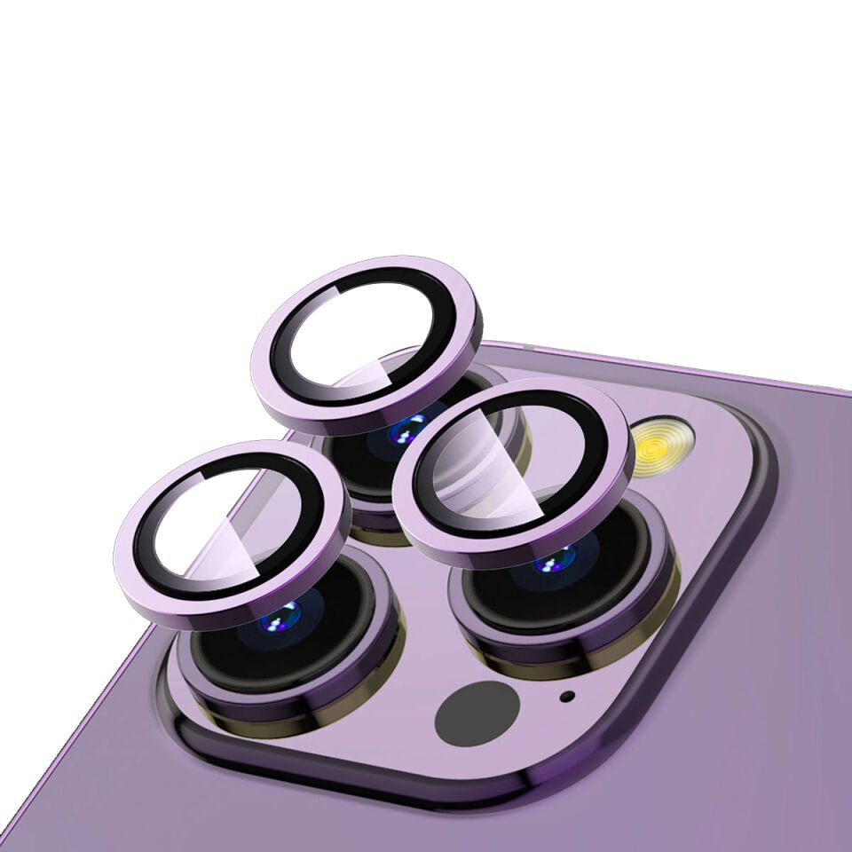 Apple iPhone 14 Pro Max Safir Kamera Lens Koruyucu (KOLAY TAKMA APARATLI) CL-12 Derin Mor