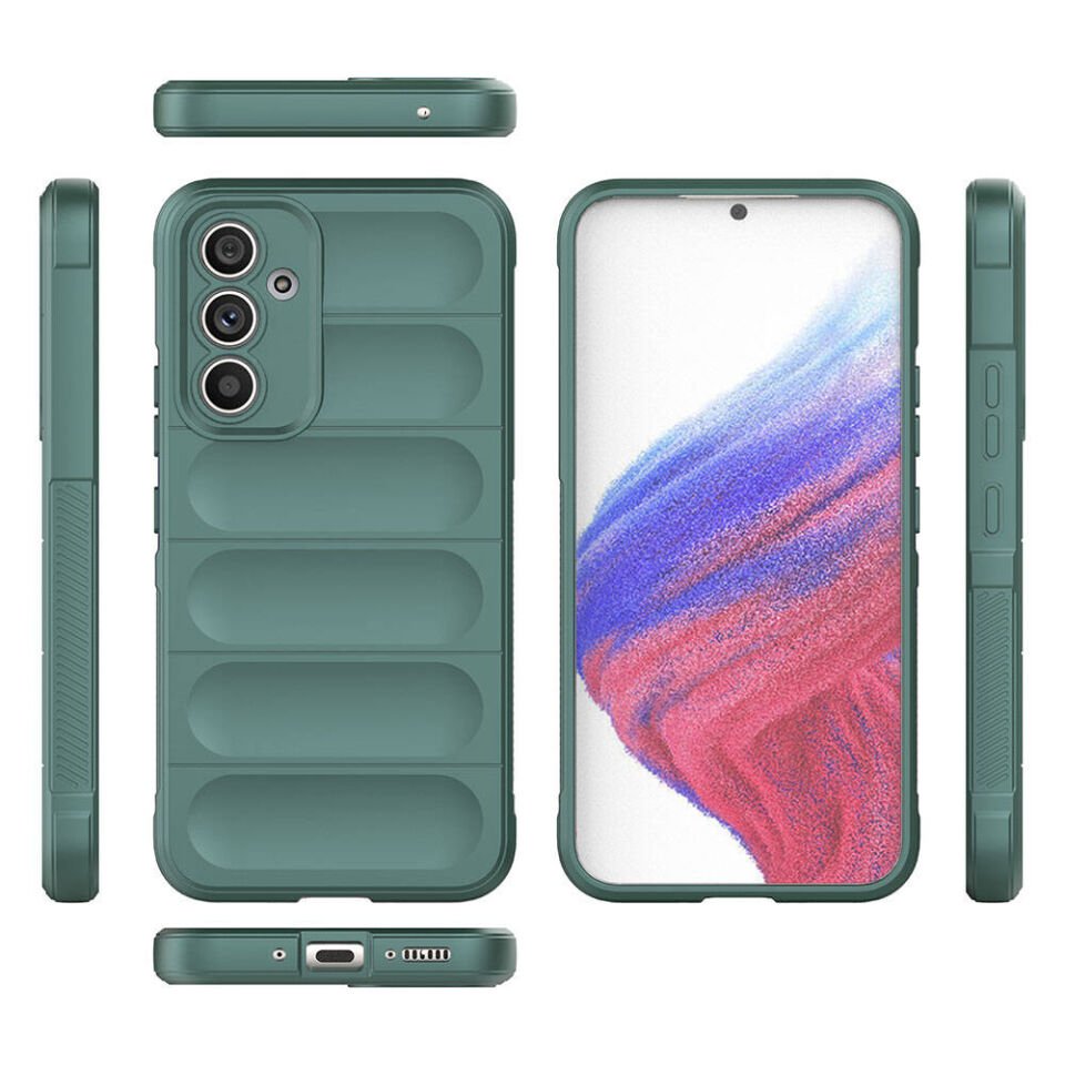 Samsung Galaxy A54 Kılıf Esnek TPU Oyuklu Arka Yüzey Tasarımlı Silikon Kapak (Etnik) Kırmızı
