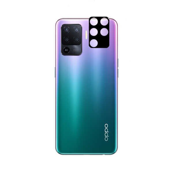 Oppo Reno 5 Lite Kamera Lens Koruyucu Siyah Çerçeveli Korunaklı (3D K.C) Siyah