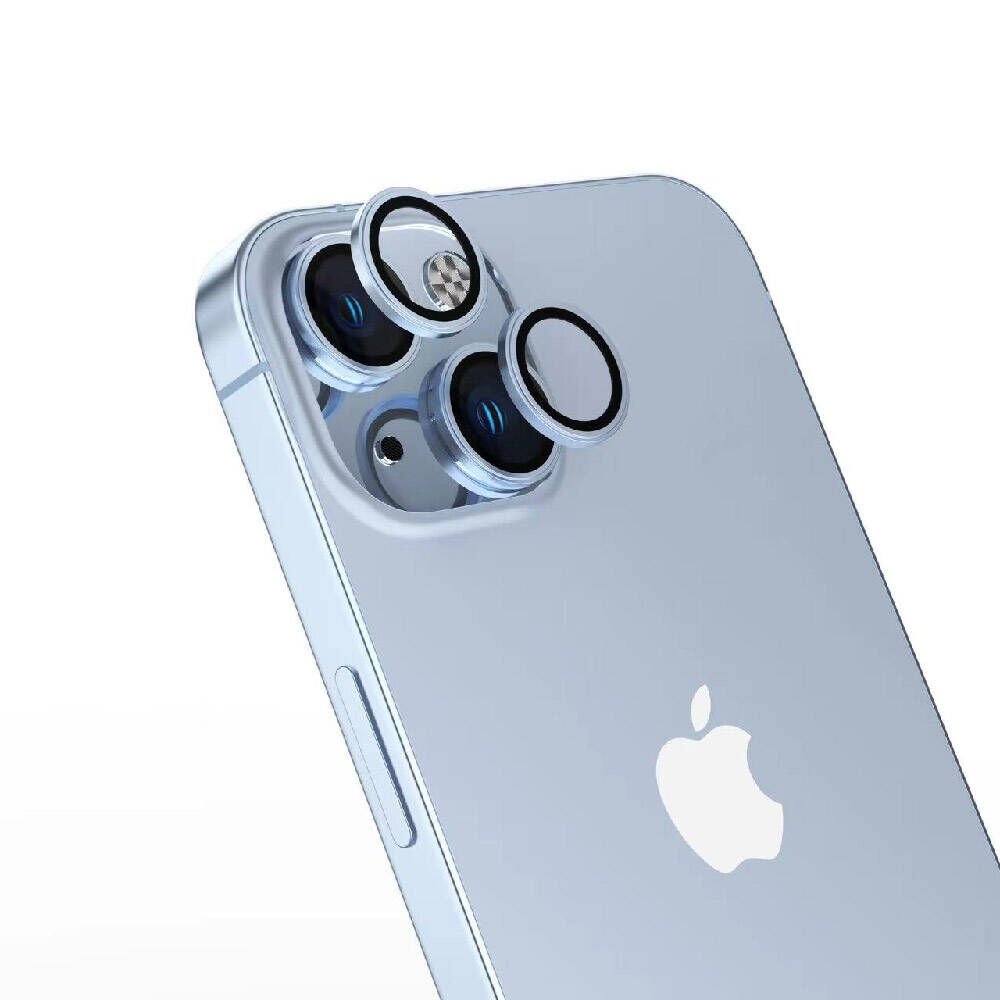 Apple iPhone 15 Plus Kamera Lens Koruyucu Kolay Takma Aparatlı Ultra Korumalı (CL-15) Mavi