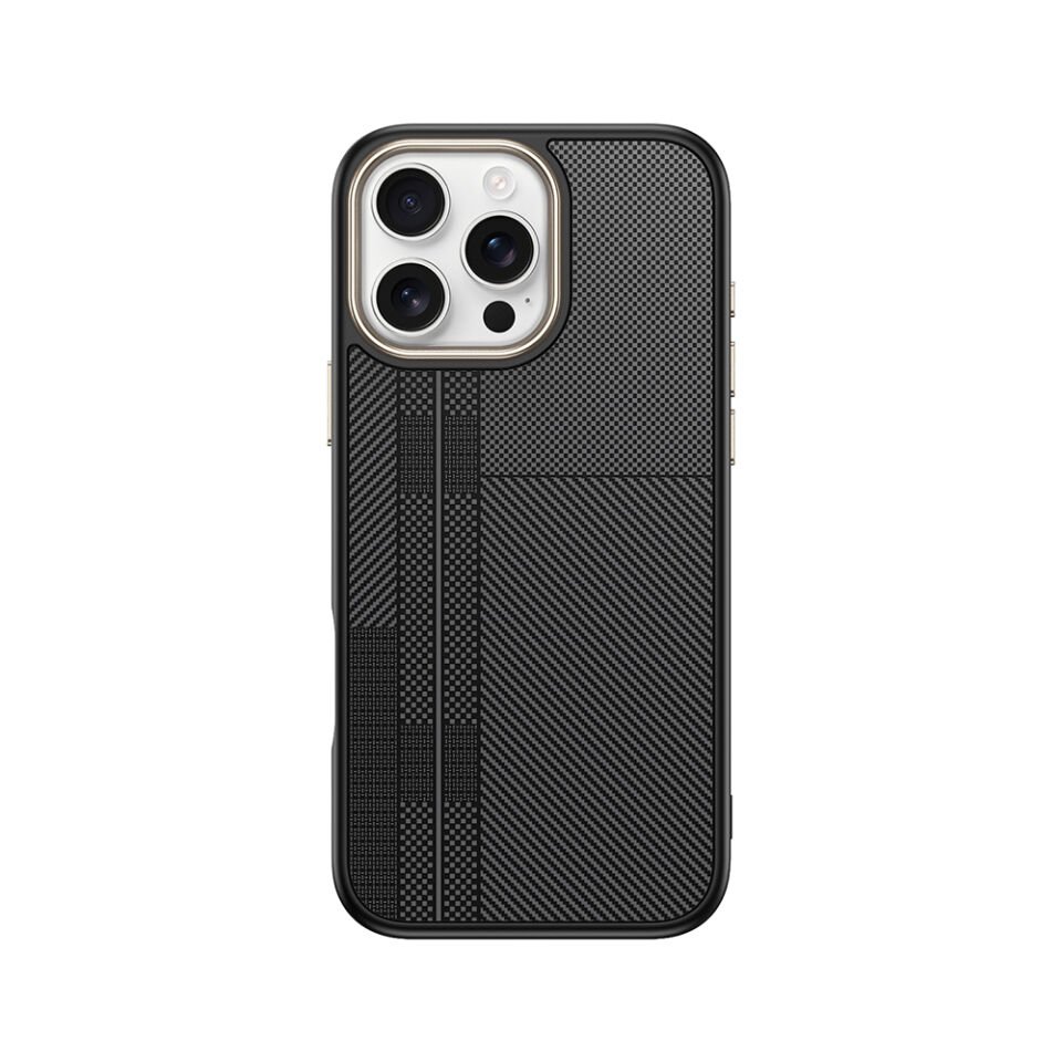 Apple iPhone 16 Pro Max Kılıf M-safe Şarj Özellikli Karbon Fiber Görünümlü Zore Antina Kapak
