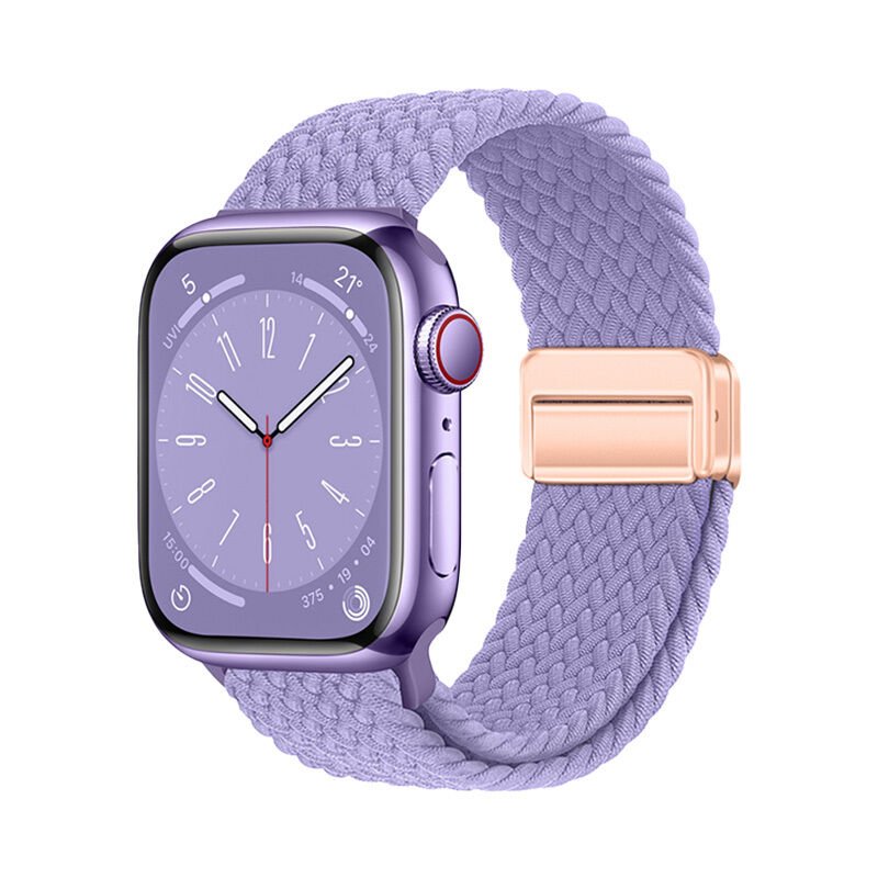 Apple Watch 10 42mm Zore KRD-134 Örgü Tasarımlı Hasır Kordon Strap Kayış
