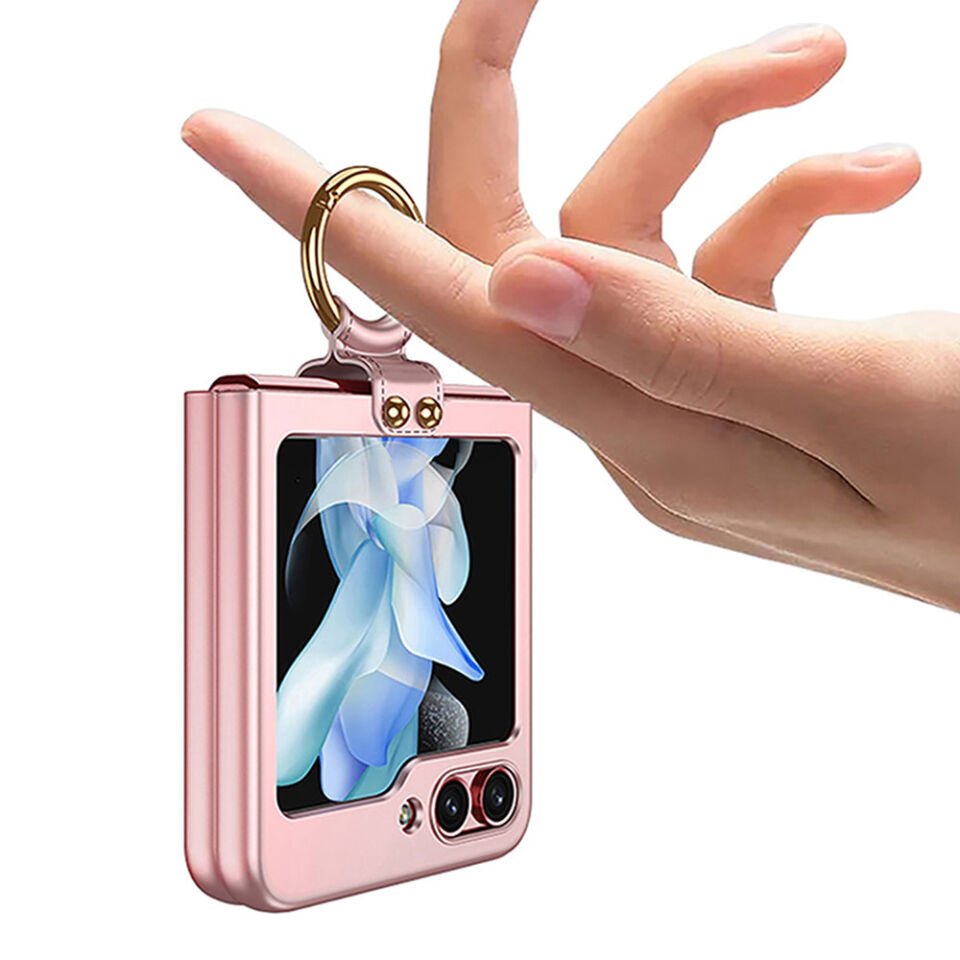 Samsung Galaxy Z Flip 5 Kılıf Mat Dokulu Ultra İnce Yapılı Kapak (Flip Rink) Gümüş