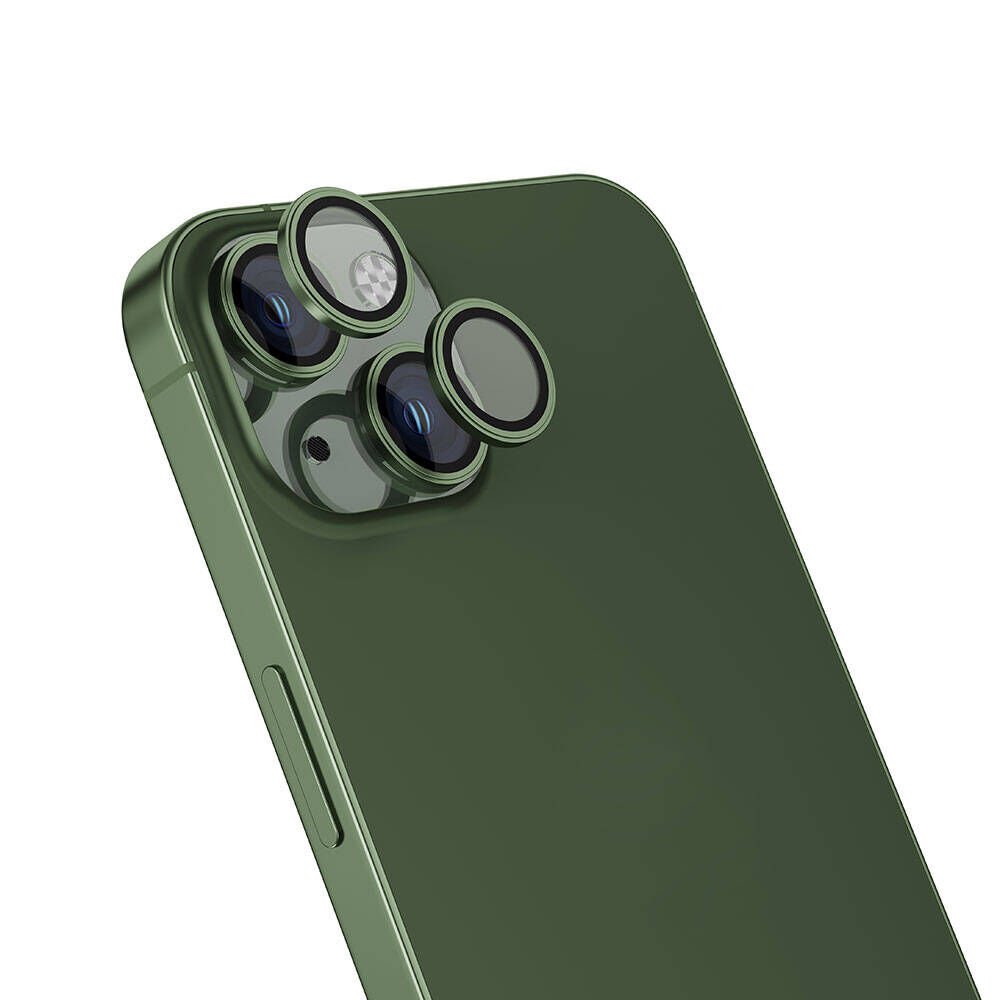Apple iPhone 15 Plus Kamera Lens Koruyucu Kolay Takma Aparatlı Ultra Korumalı (CL-15) Yeşil