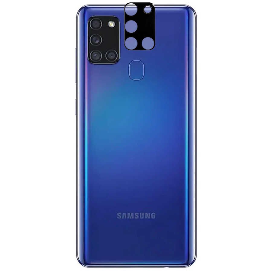 Samsung Galaxy A21S Kamera Lens Koruyucu Siyah Çerçeveli Korunaklı (3D K.C) Siyah