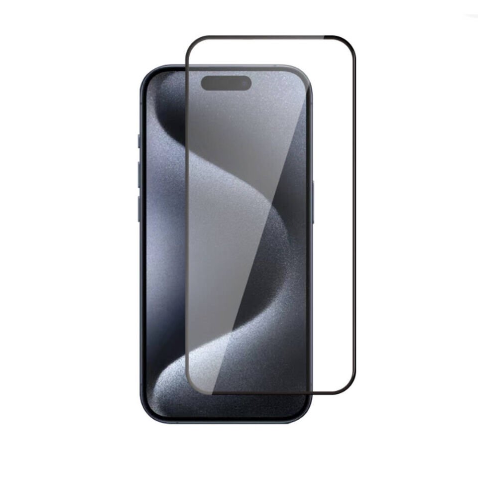 Apple iPhone 15 Pro Max HEPTEKİLETİŞİM 3D Rika Temperli Cam Ekran Koruyucu