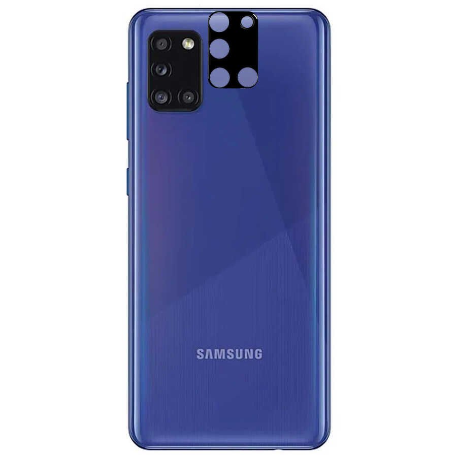 Samsung Galaxy A31 Kamera Lens Koruyucu Siyah Çerçeveli Korunaklı (3D K.C) Siyah