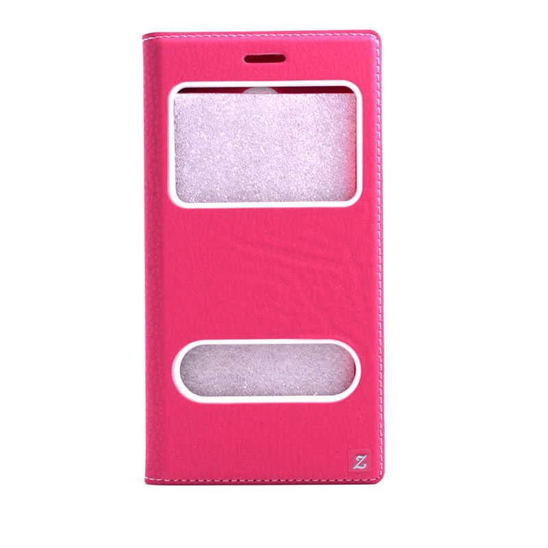 Samsung Galaxy C7 Kapaklı Kılıf Mıknatıslı 360 Tam Korumalı (DOLCE) Pembe Koyu
