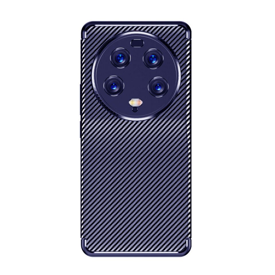 Xiaomi Mi 13 Ultra Kılıf Kamera Çıkıntılı Karbon Fiber Dokulu Renk Atmaz Kapak (NEGRO) Lacivert