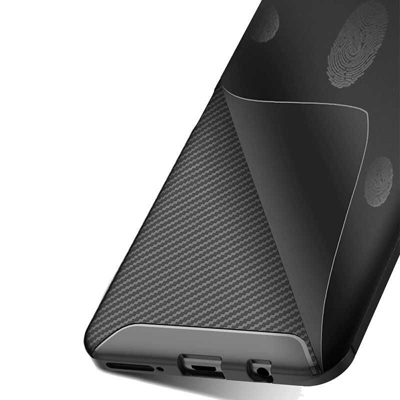 Samsung Galaxy A9 2018 Kılıf Kamera Çıkıntılı Karbon Fiber Dokulu Renk Atmaz Kapak (NEGRO) Lacivert