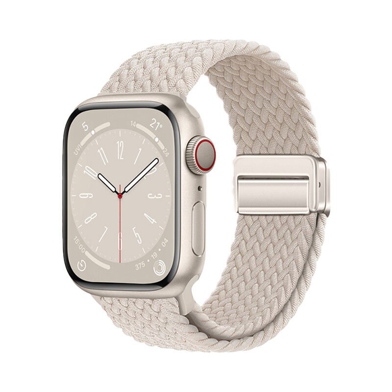 Apple Watch 10 46mm Zore KRD-134 Örgü Tasarımlı Hasır Kordon Strap Kayış
