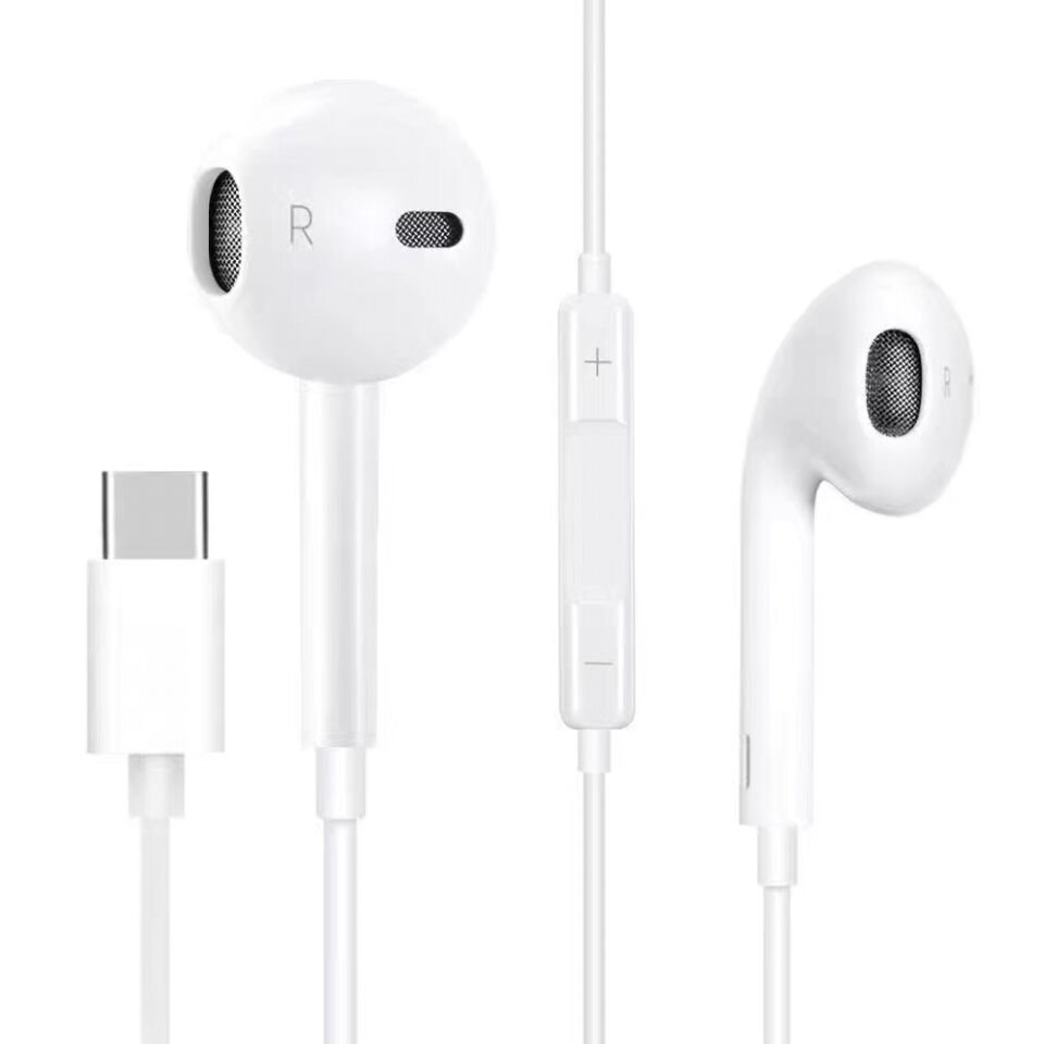 Type-C Kulaklık Gürültü Önleyici Mikrofon HD Stereo Ses Kalitesi (ER08) Beyaz