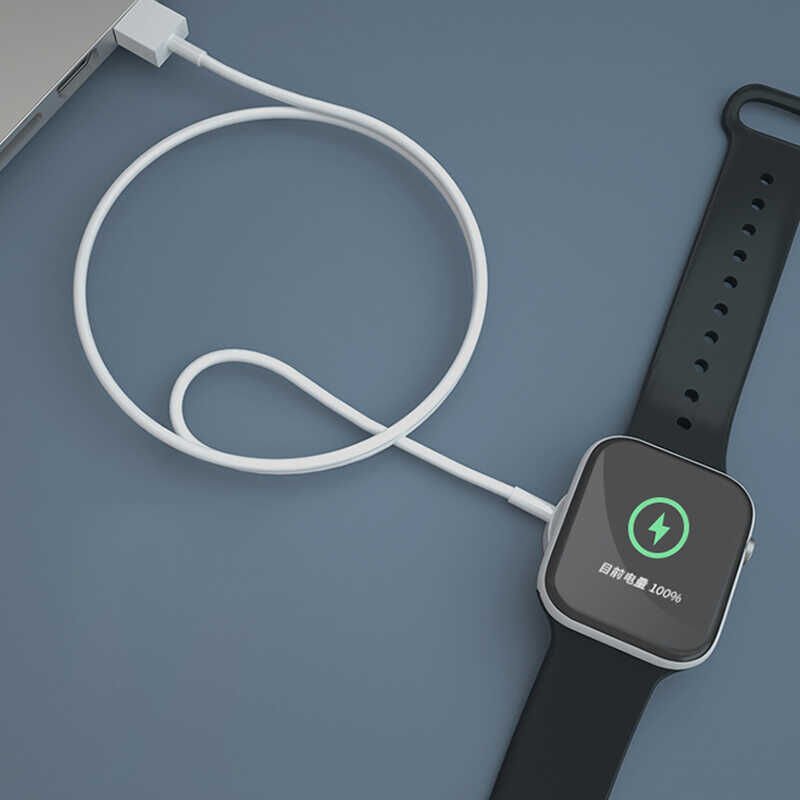 Akıllı Saat Wireless USB Şarj Kablosu 1m Beyaz