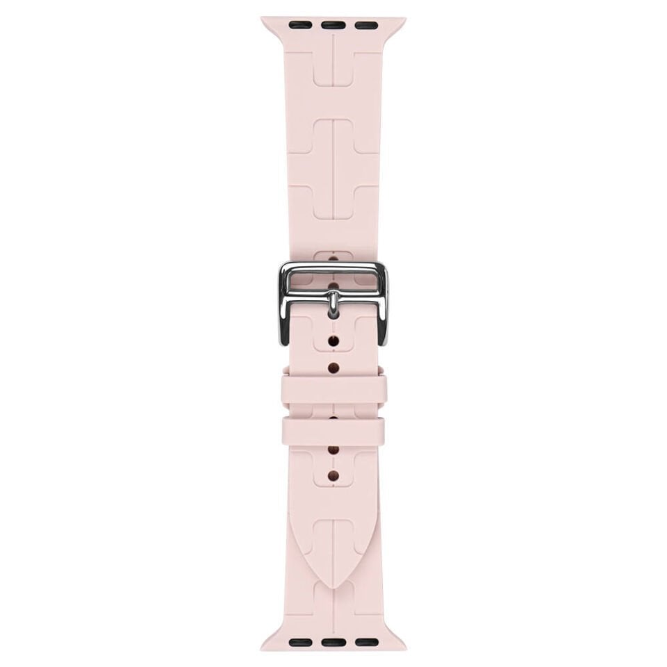 Apple Watch 2/3/4/5/6/7/8/se/ultra/nike 42mm 44mm 45mm 49mm Silikon Kordon Tasarım (KRD-92) Sarı