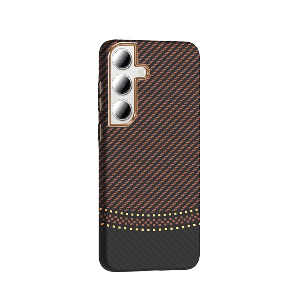 Galaxy S24 FE Kılıf M-safe Şarj Özellikli Karbon Fiber Görünümlü Zore Gros Kapak