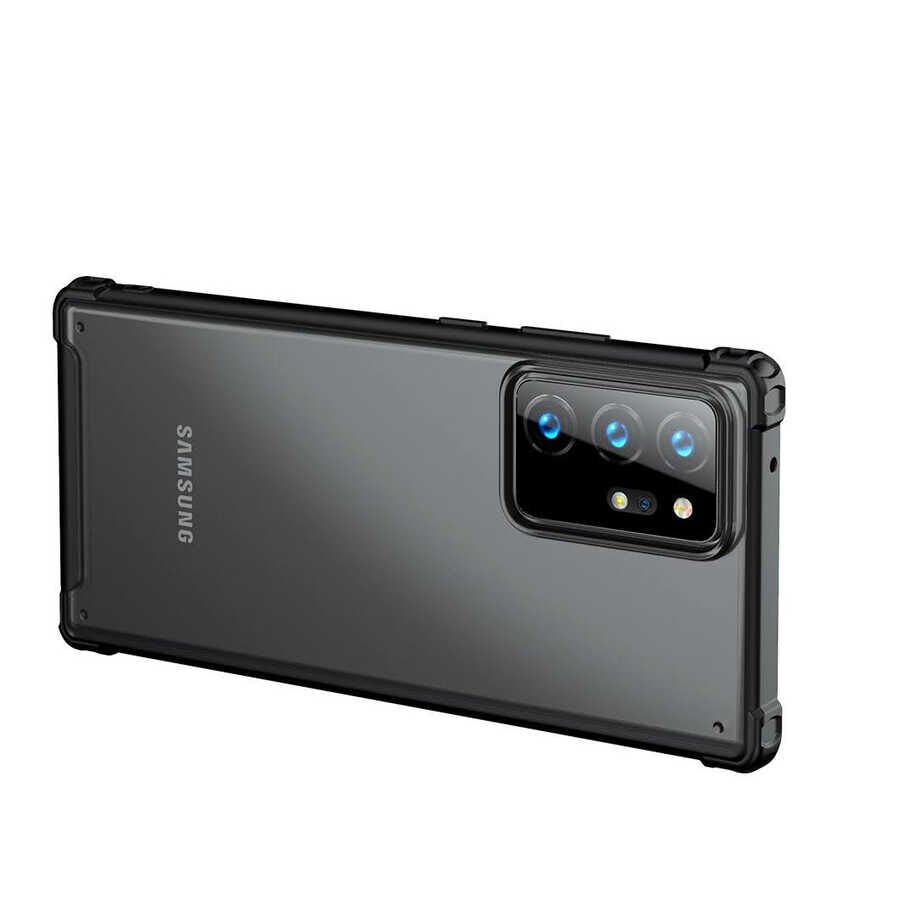 Samsung Galaxy Note 20 Ultra Kılıf Köşe Korumalı Arkası Mat Buzlu Sert Kapak (VOLKS) Lacivert