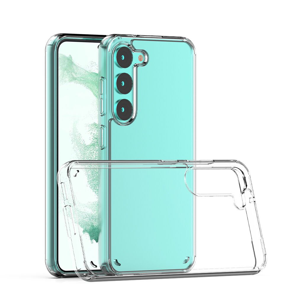 Samsung Galaxy S23 Kılıf Kamera Çıkıntılı Şeffaf Darbe Emici Sert Silikon Kapak (COSS) Renksiz