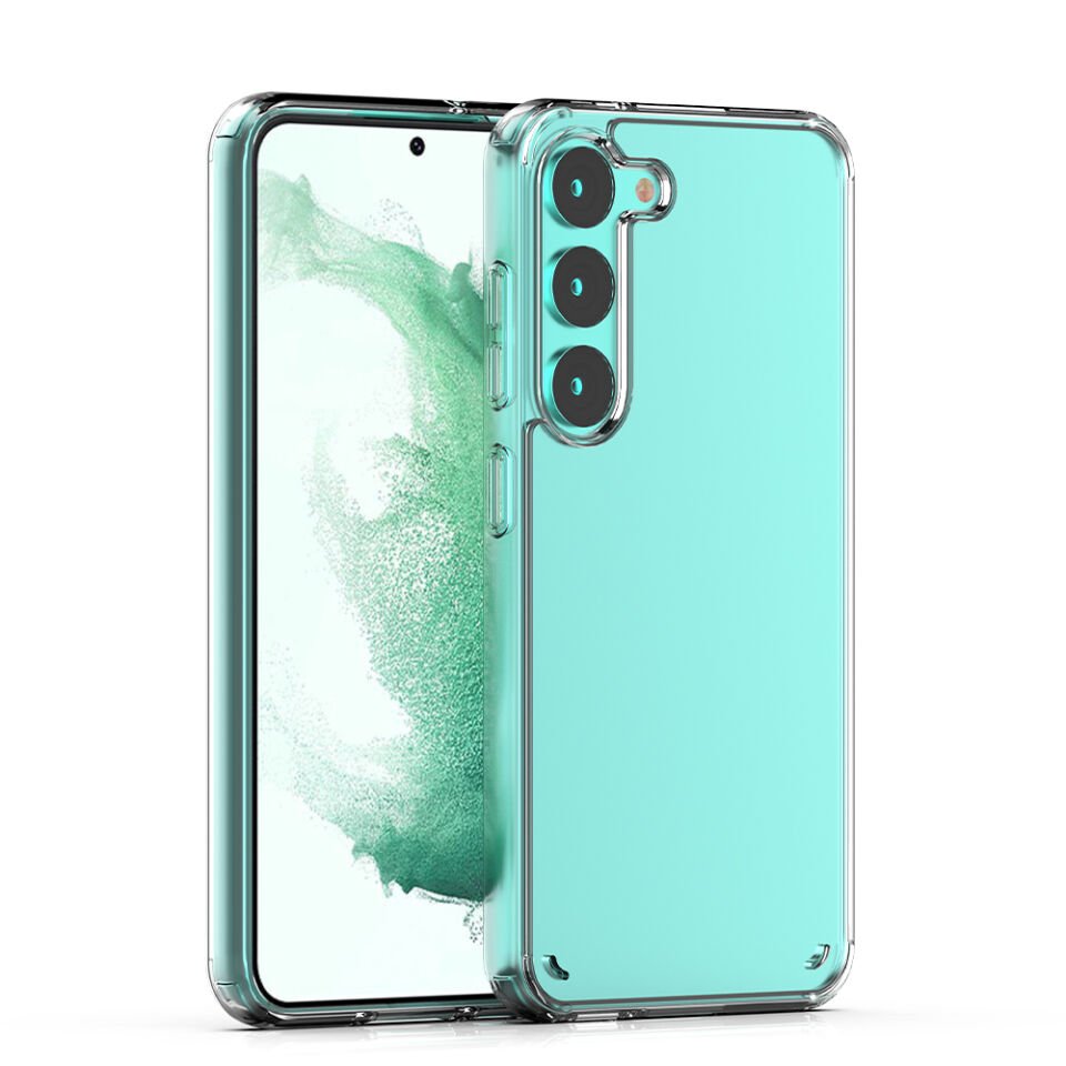 Samsung Galaxy S23 Kılıf Kamera Çıkıntılı Şeffaf Darbe Emici Sert Silikon Kapak (COSS) Renksiz