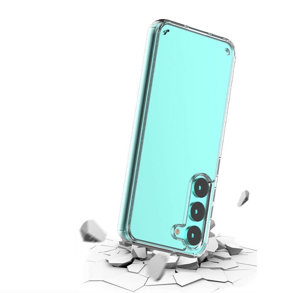 Samsung Galaxy S23 Kılıf Kamera Çıkıntılı Şeffaf Darbe Emici Sert Silikon Kapak (COSS) Renksiz