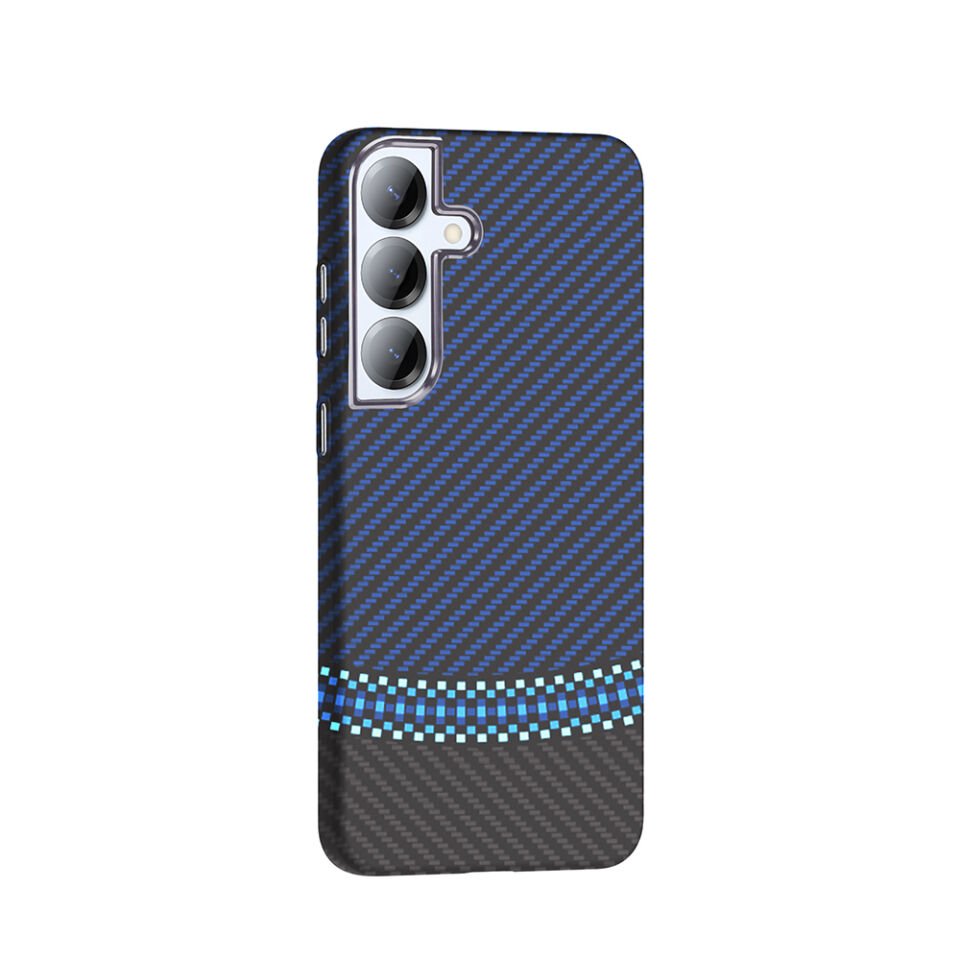 Galaxy S25 Kılıf M-safe Şarj Özellikli Karbon Fiber Görünümlü Zore Gros Kapak