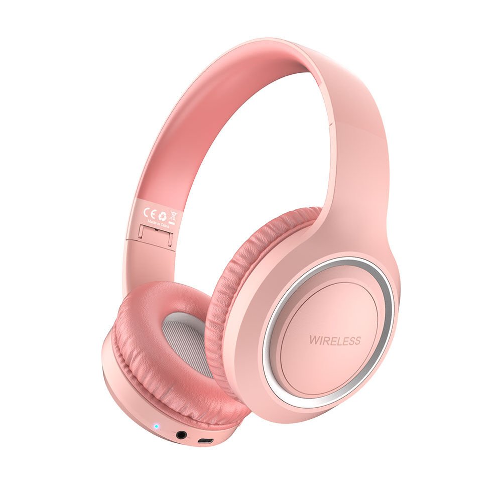 Ayarlanabilir ve Katlanabilir Kulak Üstü Bluetooth Kulaklık (UID-10)  Pembe