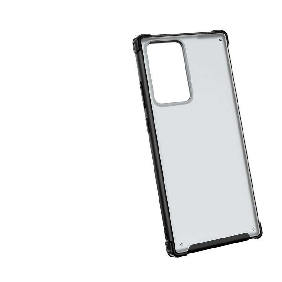 Samsung Galaxy Note 20 Ultra Kılıf Köşe Korumalı Arkası Mat Buzlu Sert Kapak (VOLKS) Koyu Yeşil