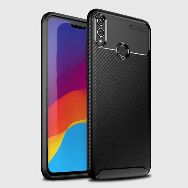 Huawei Honor 8X Kılıf Kamera Çıkıntılı Karbon Fiber Dokulu Renk Atmaz Kapak (NEGRO) Lacivert