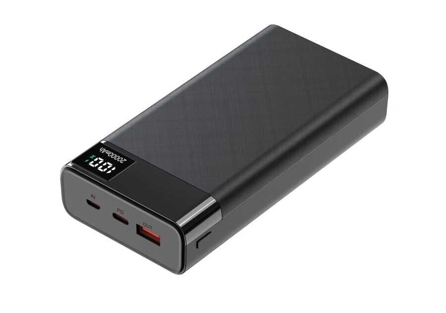 B-12 QC 3.0 Hızlı Şarj Özellikli 22.5W Led Göstergeli Taşınabilir Powerbank 20000 mAh Siyah