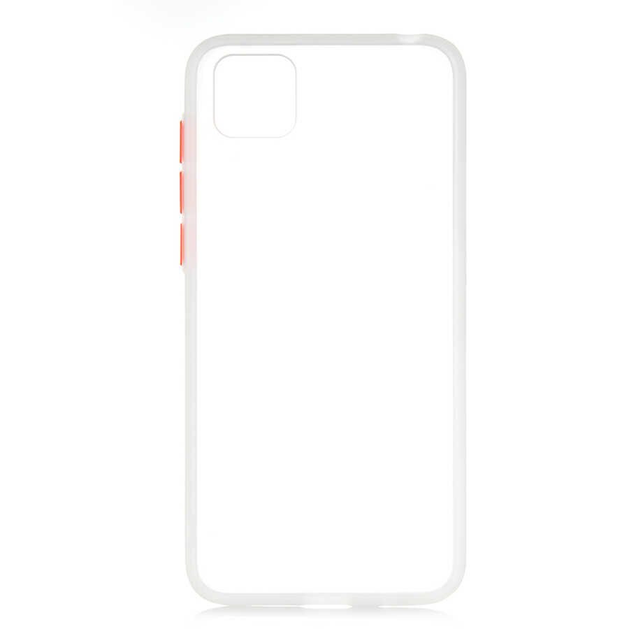 Huawei Y5P Kılıf Mat Parmak İzi Yapmaz Renkli Tuşlu Sert Silikon Kapak (fri) Renksiz