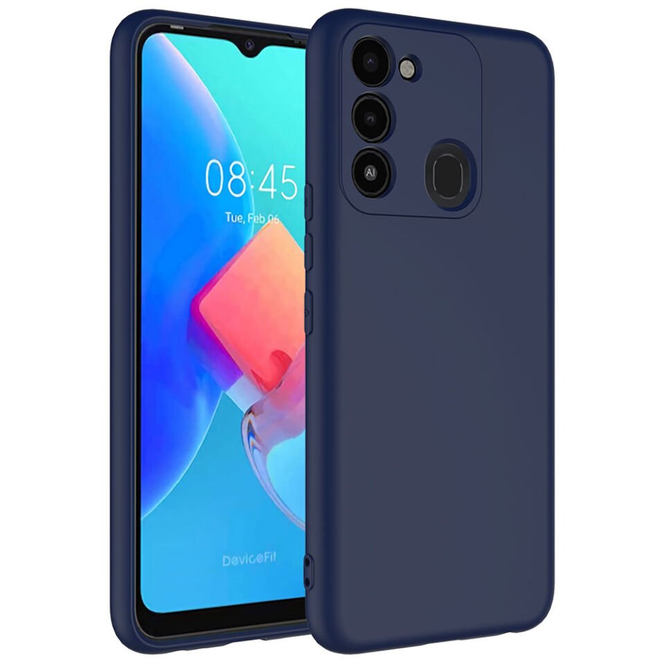 Tecno Spark 8C Kılıf Kadife İç Yüzey Yumuşak Dokulu Kamera Korumalı Kapak (MARA) Lacivert