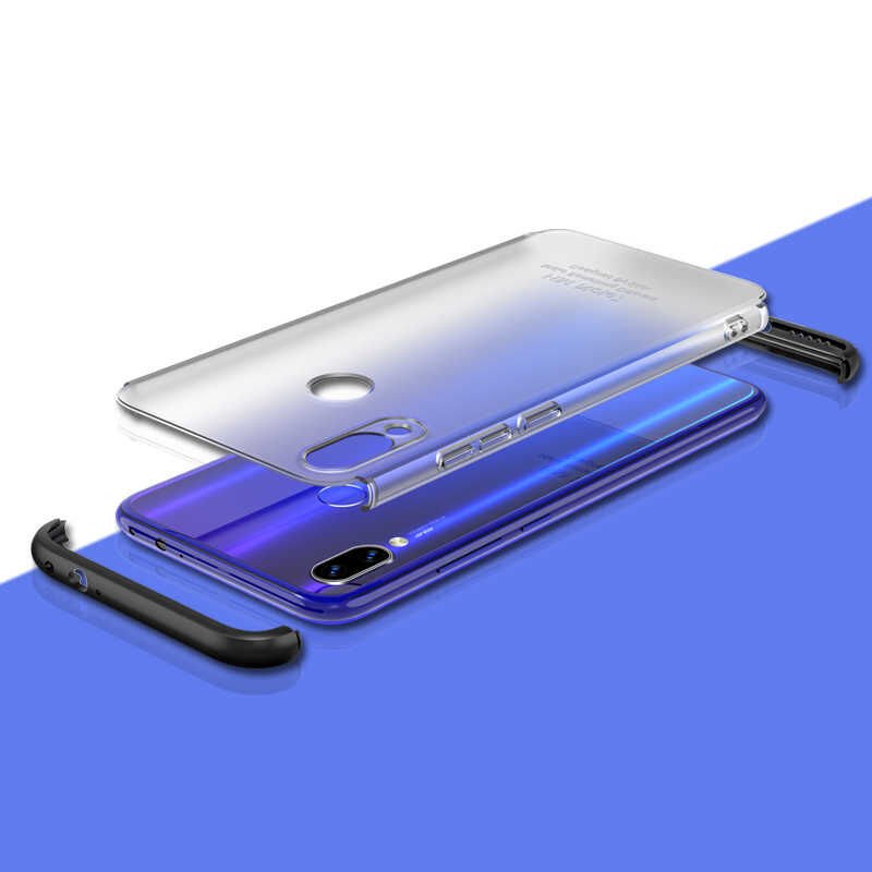 Xiaomi Redmi Note 7 Kılıf Şeffaf Mat Görünümlü Transparan Tasarımlı Kapak (NİLİ) Mavi