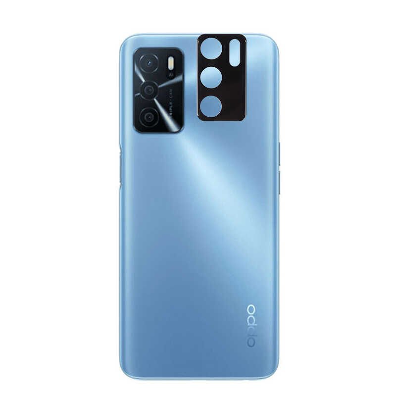Oppo A16 Kamera Lens Koruyucu Siyah Çerçeveli Korunaklı (3D K.C) Siyah