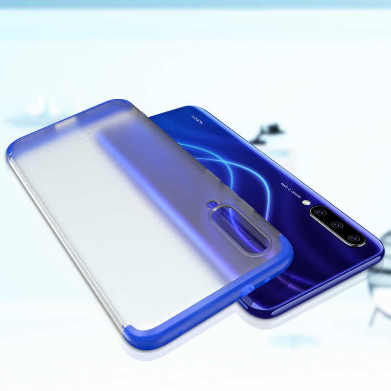 Xiaomi Mi A3 Kılıf Şeffaf Mat Görünümlü Transparan Tasarımlı Kapak (NİLİ) Siyah