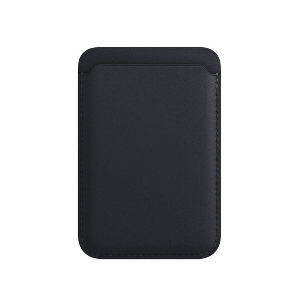 Suni Deri Görünümlü New Magsafe Kartlık Siyah