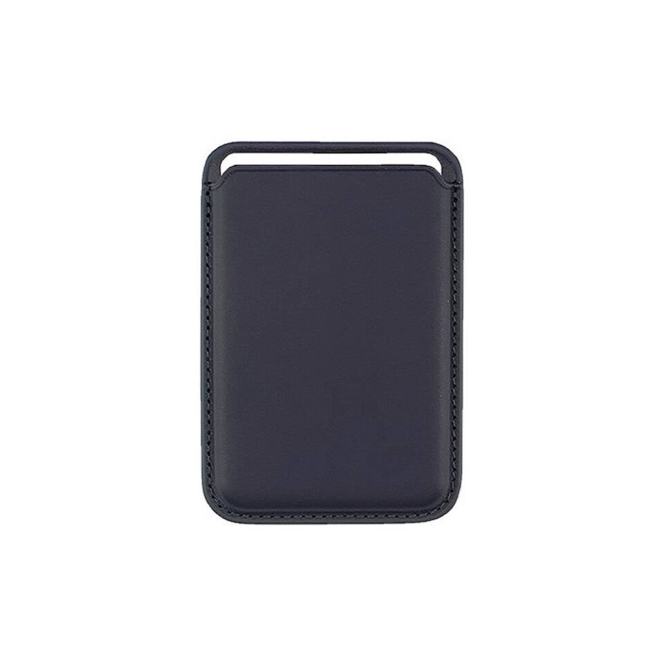 Suni Deri Görünümlü New Magsafe Kartlık Siyah