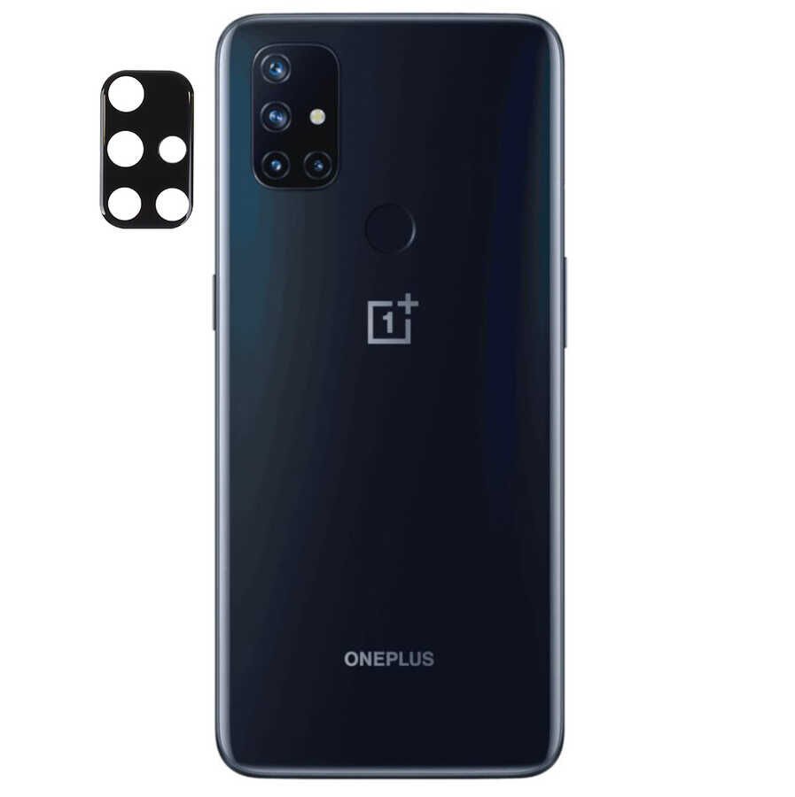 One Plus Nord N10 5G Kamera Lens Koruyucu Siyah Çerçeveli Korunaklı (3D K.C) Siyah