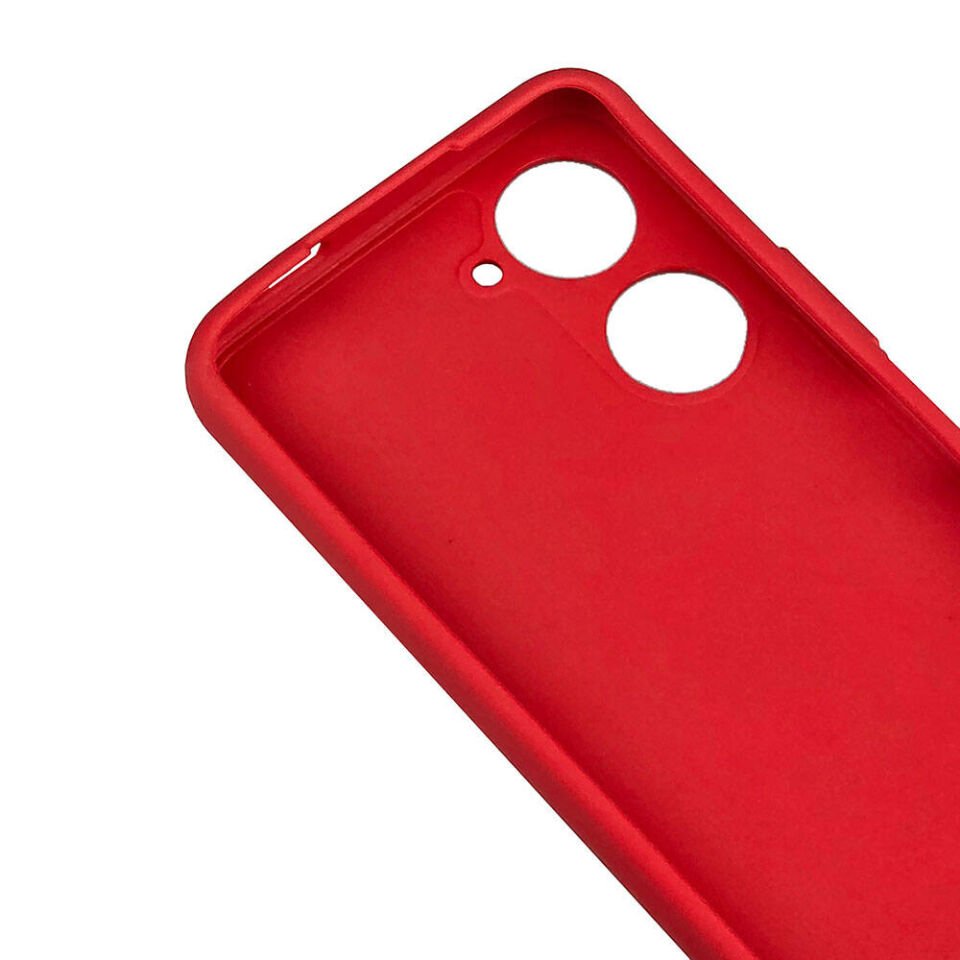 Vivo Y18 Kılıf Kamera Korumalı Esnek Renkli Silikon Kapak (Biye) Kırmızı
