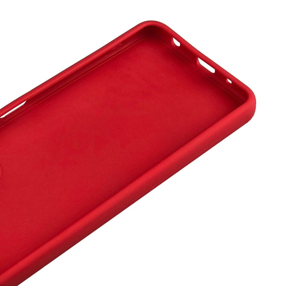 Vivo Y18 Kılıf Kamera Korumalı Esnek Renkli Silikon Kapak (Biye) Kırmızı