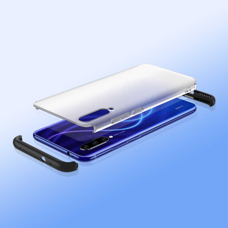 Xiaomi Mi A3 Kılıf Şeffaf Mat Görünümlü Transparan Tasarımlı Kapak (NİLİ) Mavi