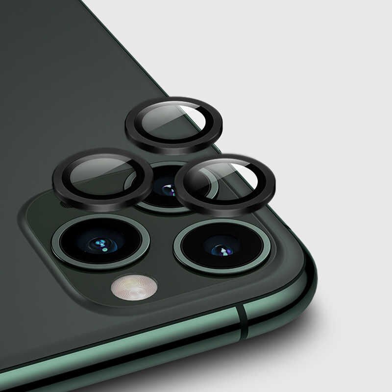 Apple iPhone 11 Pro Kamera Lens Koruyucu Kolay Takma Aparatlı (CL-02) Siyah