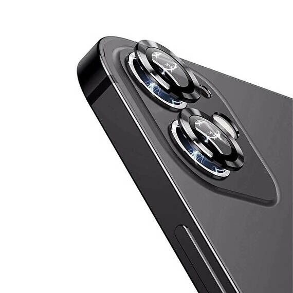 Apple iPhone 12 Safir Kamera Lens Koruyucu (KOLAY TAKMA APARATLI) CL-12 Siyah