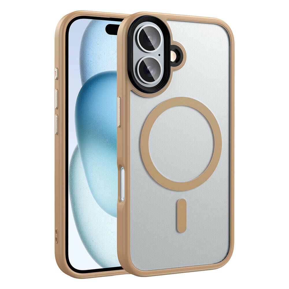 Apple iPhone 16 Plus Kılıf Mat Arka Yüzey Wireless Şarj Özellikli HEPTEKİLETİŞİM Flet Magsafe Kapak