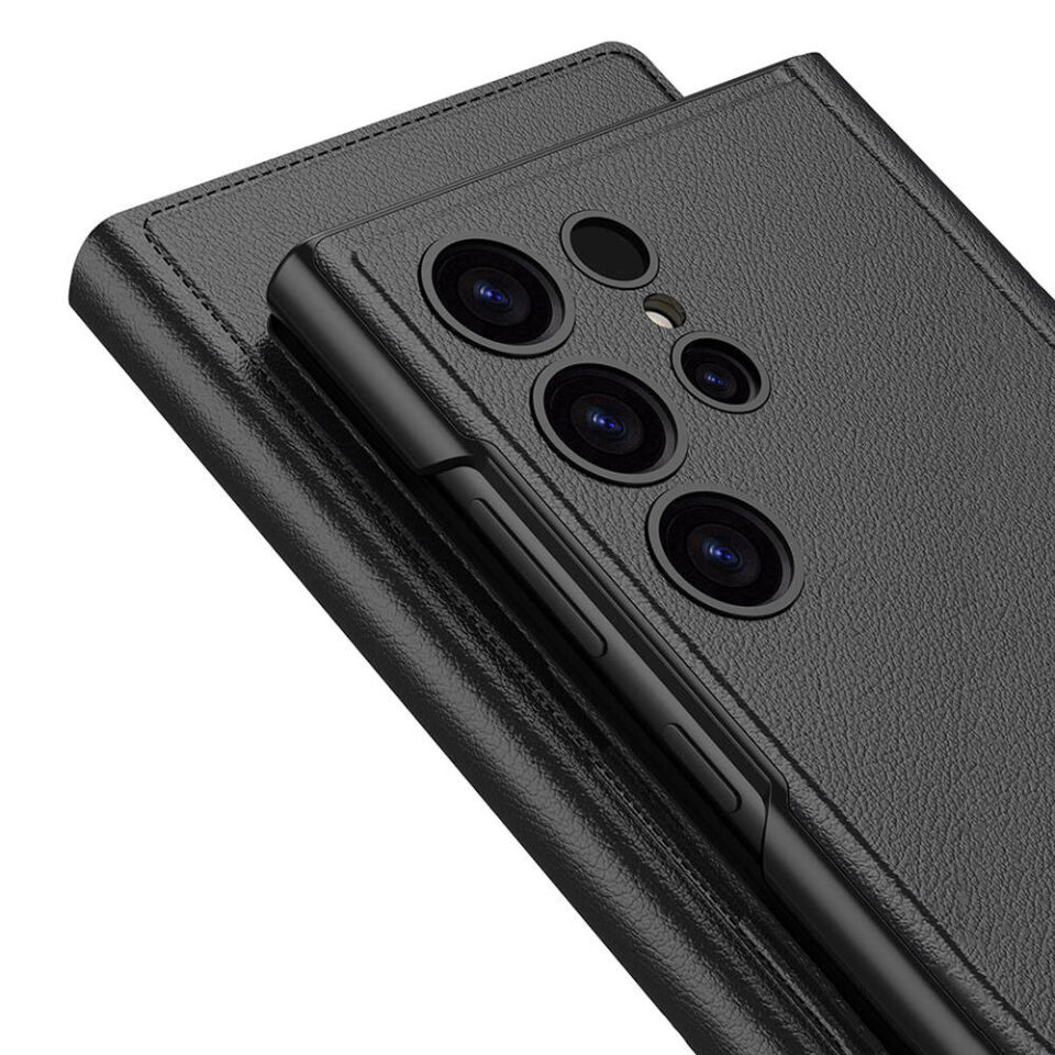 Samsung Galaxy S24 Ultra Kılıf Kamera Korumalı Suni Deri Tasarım HEPTEKİLETİŞİM Droga Standlı Kartlıklı Kapaklı Kılıf