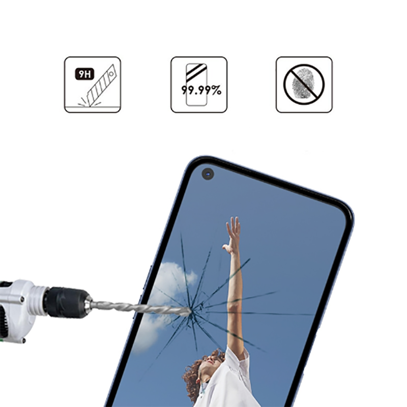 Oppo A92 HEPTEKİLETİŞİM Kenarları Kırılmaya Dayanıklı Cam Ekran Koruyucu