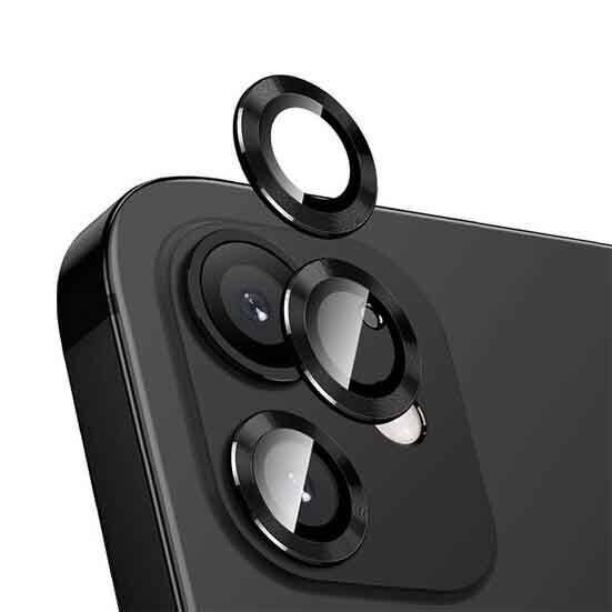 Apple iPhone 12 Mini Safir Kamera Lens Koruyucu (KOLAY TAKMA APARATLI) CL-12 Siyah